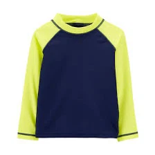 Carter's Blue & Yellow Rash Guard Swim Shirt - 12 Months - photo 2