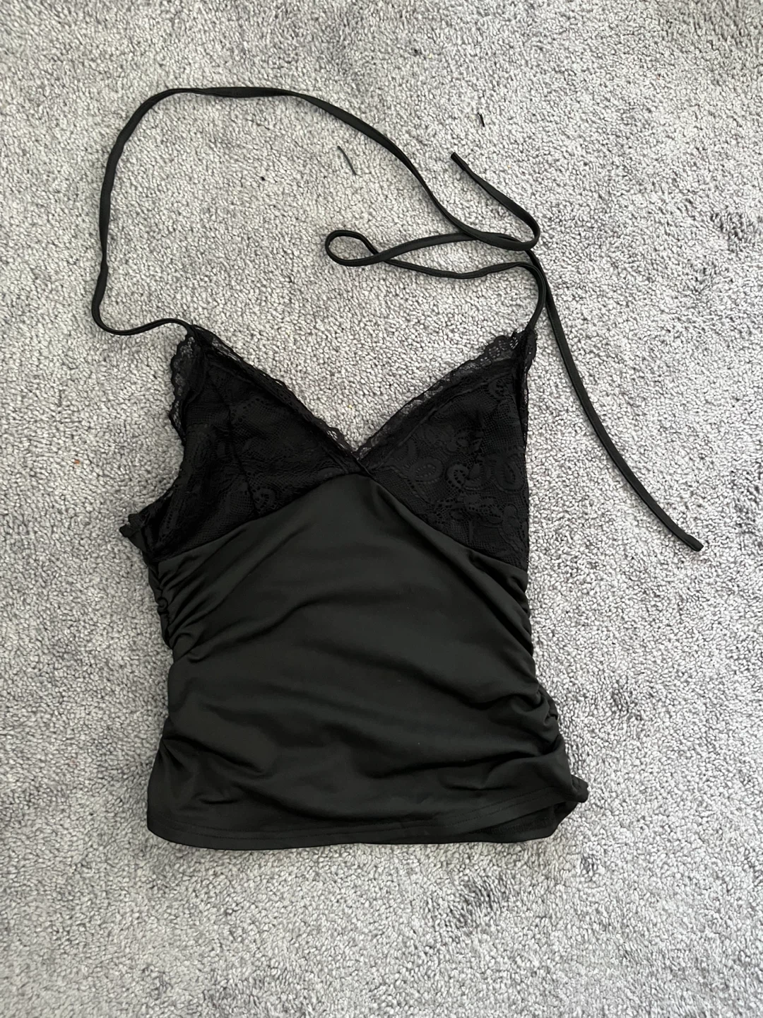 Black Lace Trim Cami Tank Top