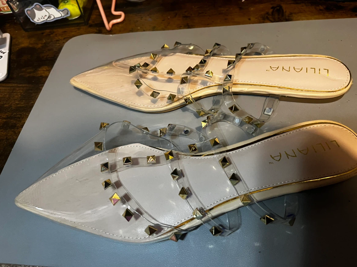 LILIANA Studded Clear Pointed Toe Mules - photo 2