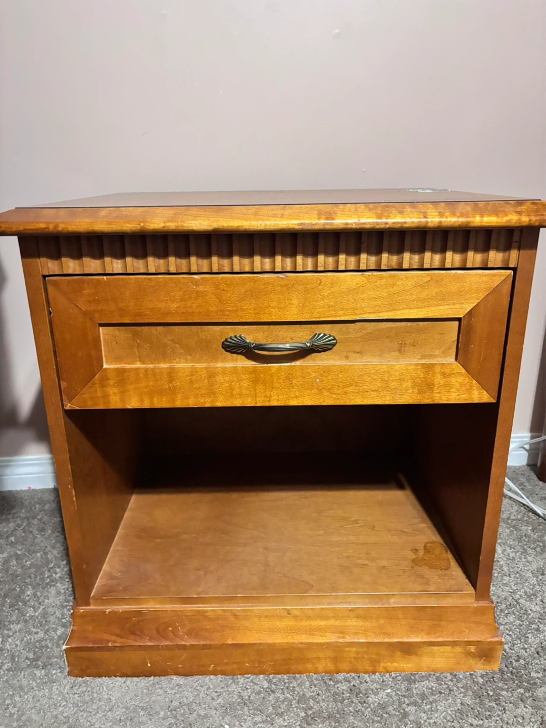 Wooden Nightstand with Drawer