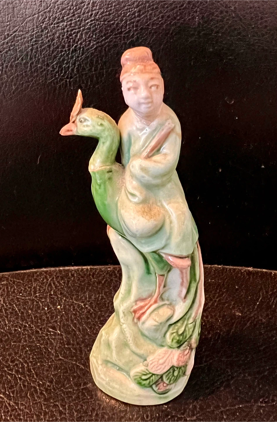 Antique Ceramic Figurine of Person on Peacock - photo 2