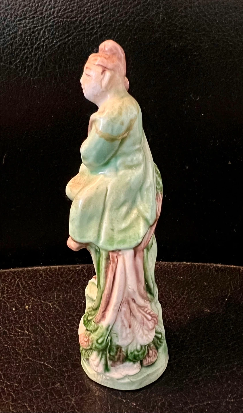 Antique Ceramic Figurine of Person on Peacock - photo 3