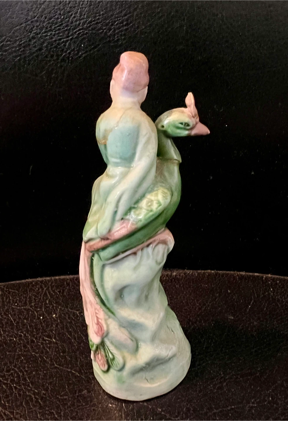 Antique Ceramic Figurine of Person on Peacock - photo 4