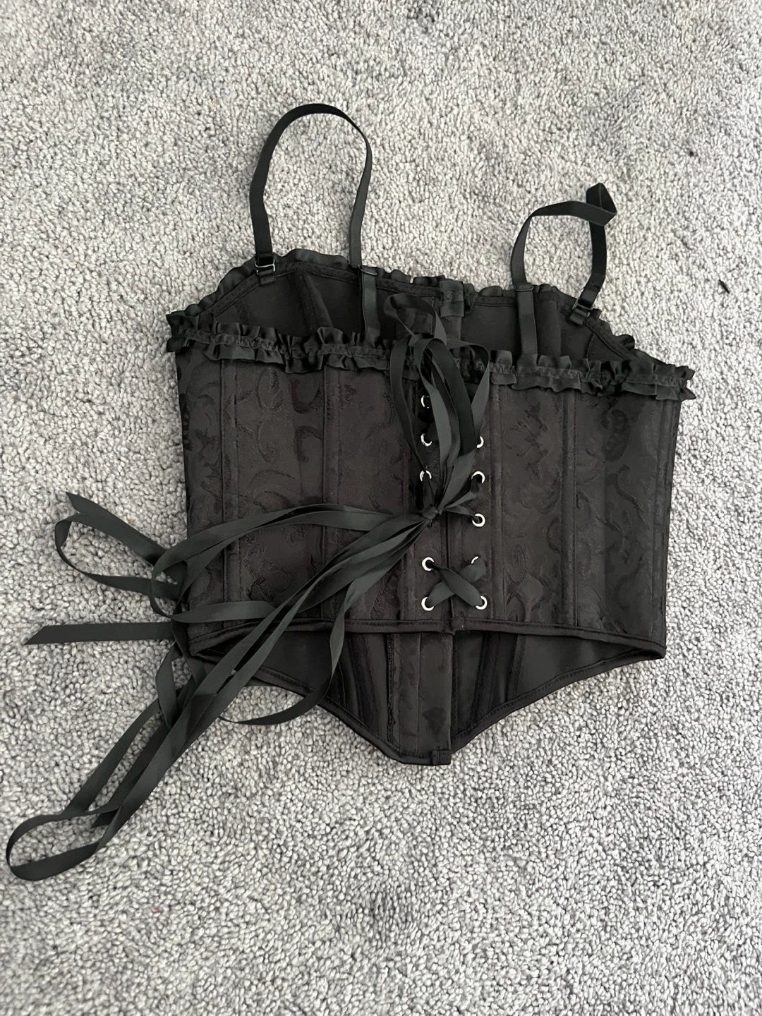 Black Corset Top with Ribbons - photo 2