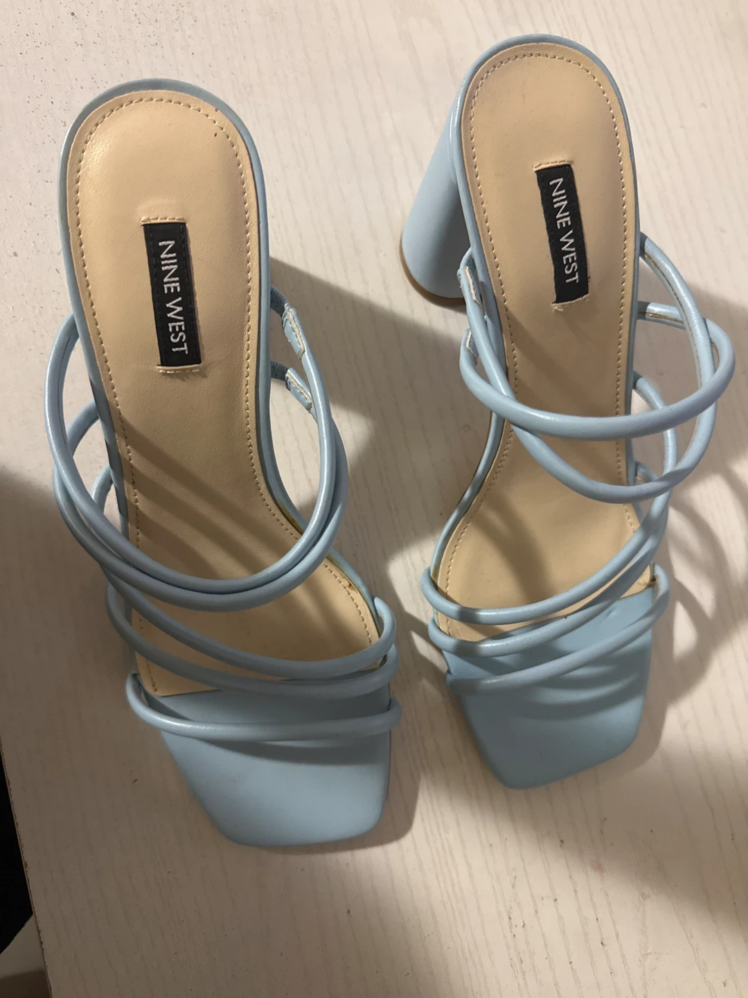 NWOT Nine West Light Blue Strappy Block Heel Sandals - Size 8 - photo 2