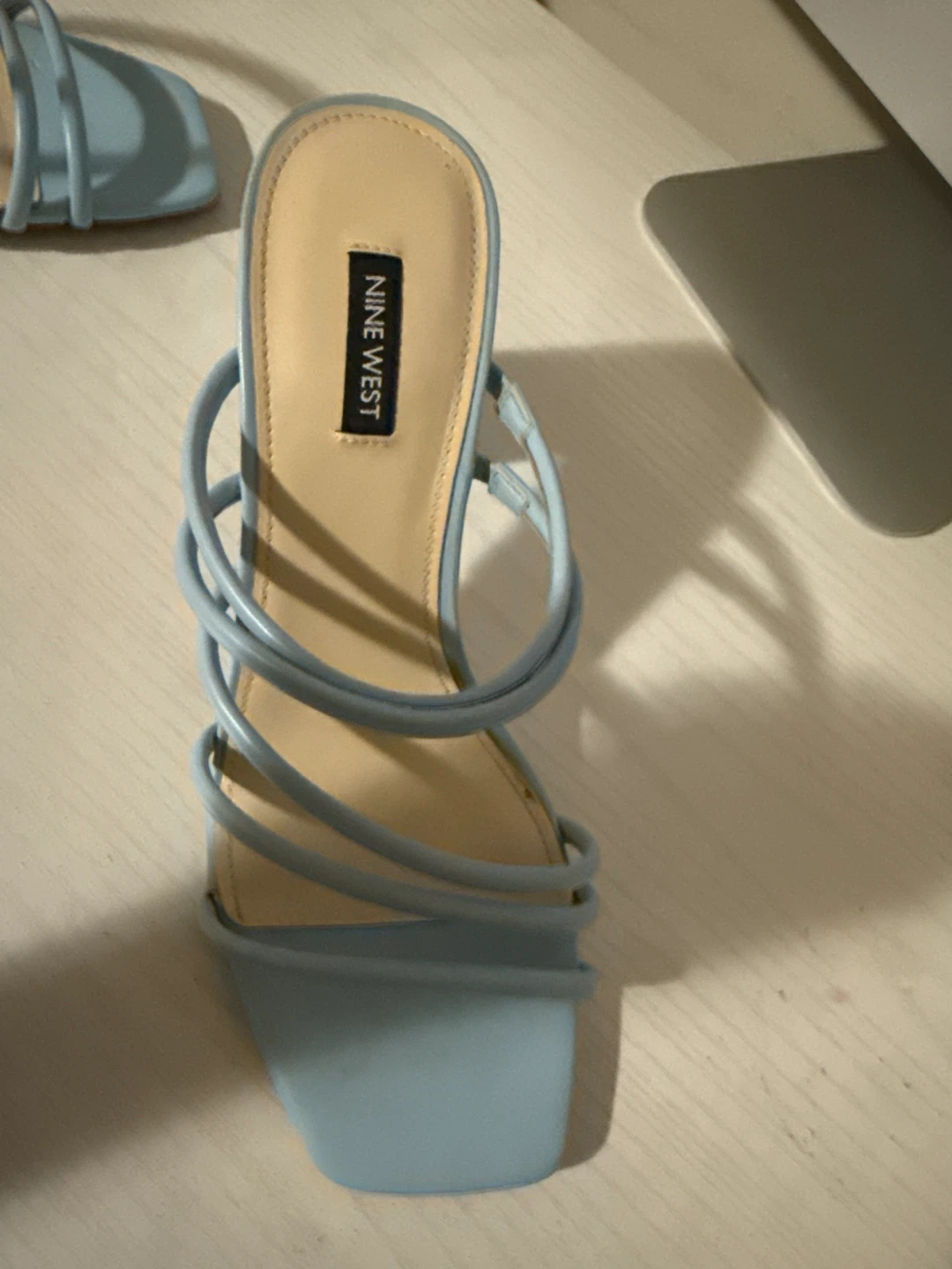 NWOT Nine West Light Blue Strappy Block Heel Sandals - Size 8 - photo 3