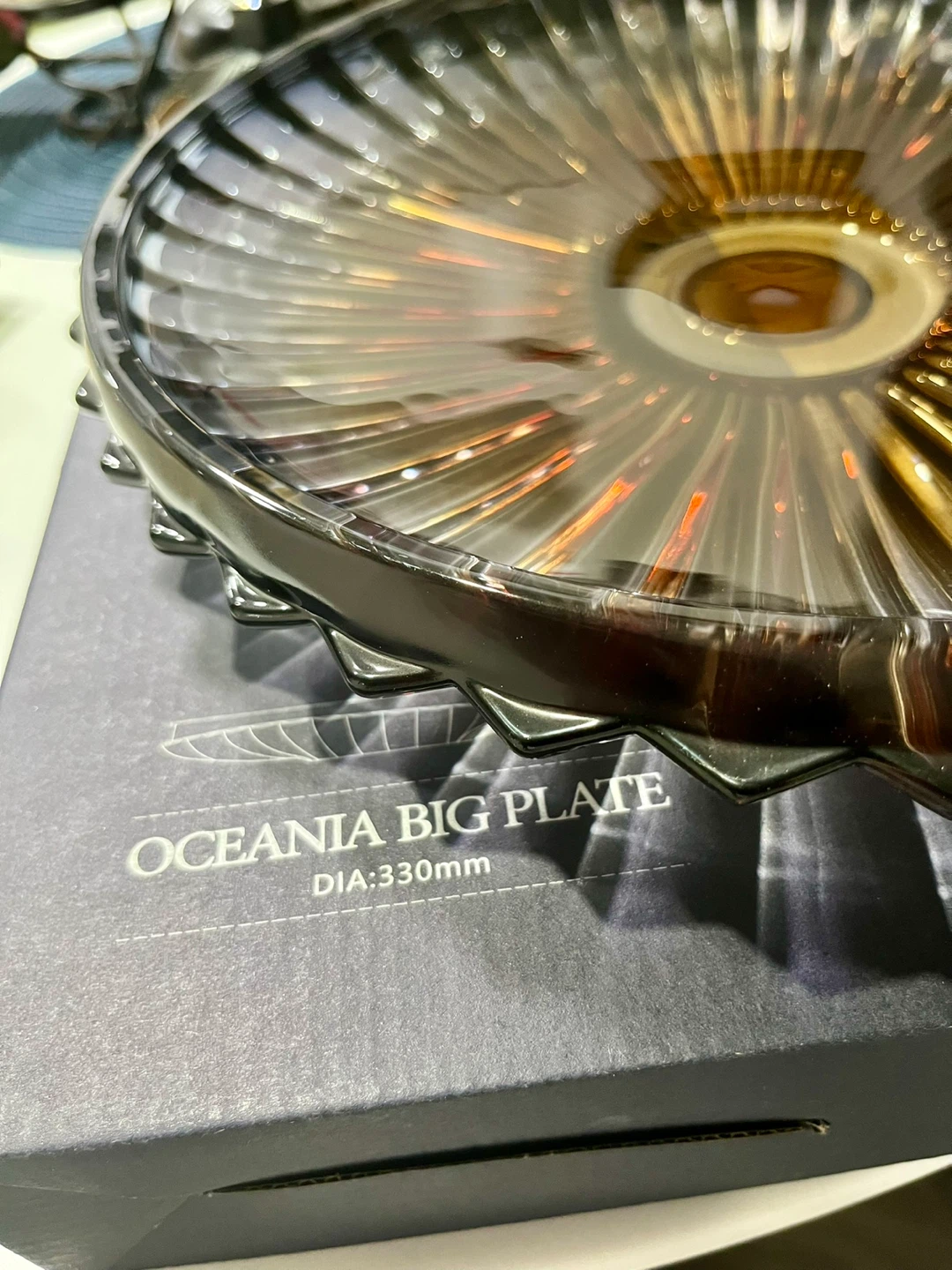 ✨ Stunning Vintage Smoked Art Glass Serving Platter - photo 3