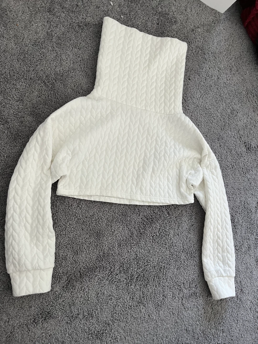 White Cropped Turtleneck Sweater