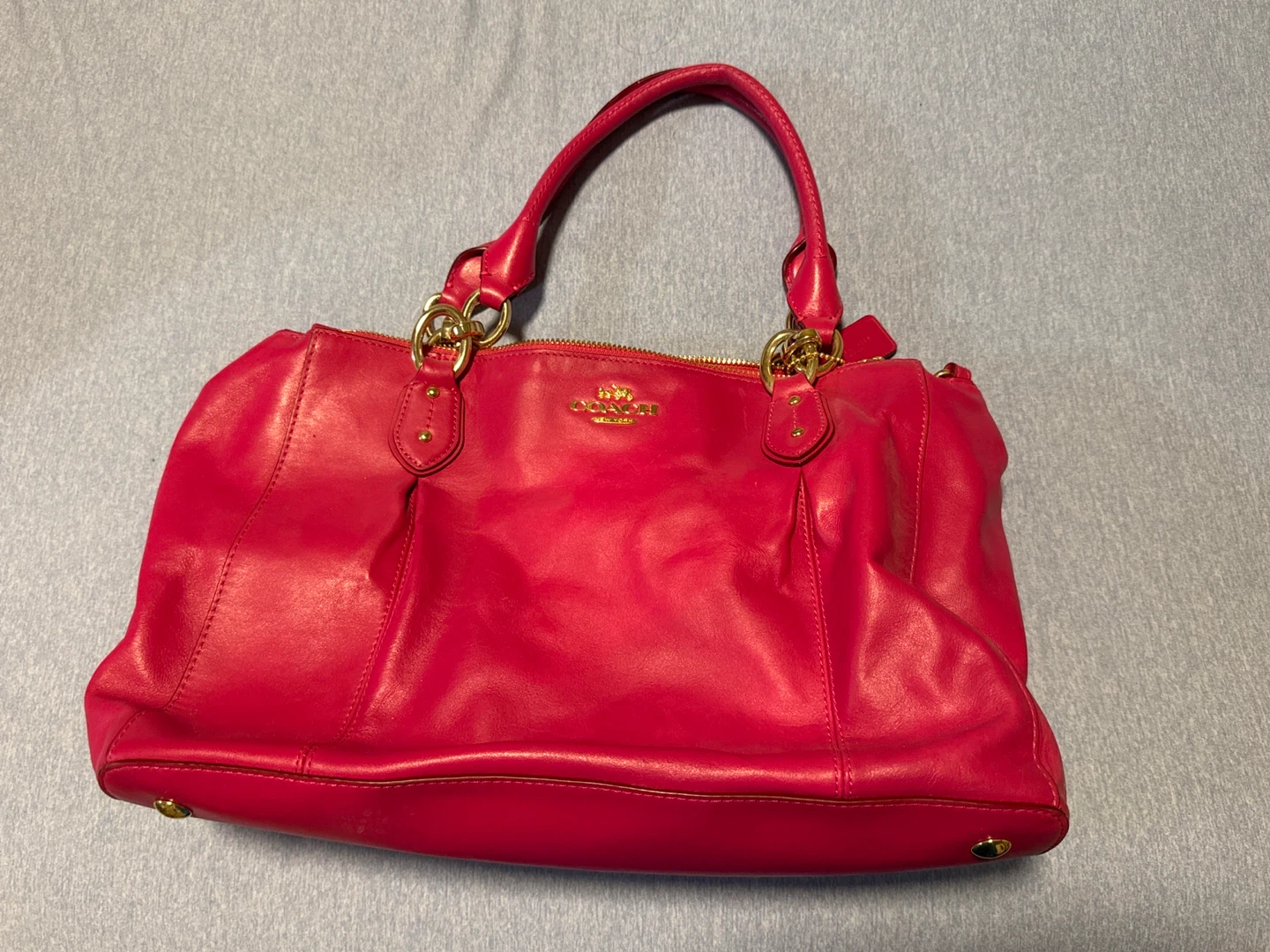 Coach Pink Leather Hobo Handbag