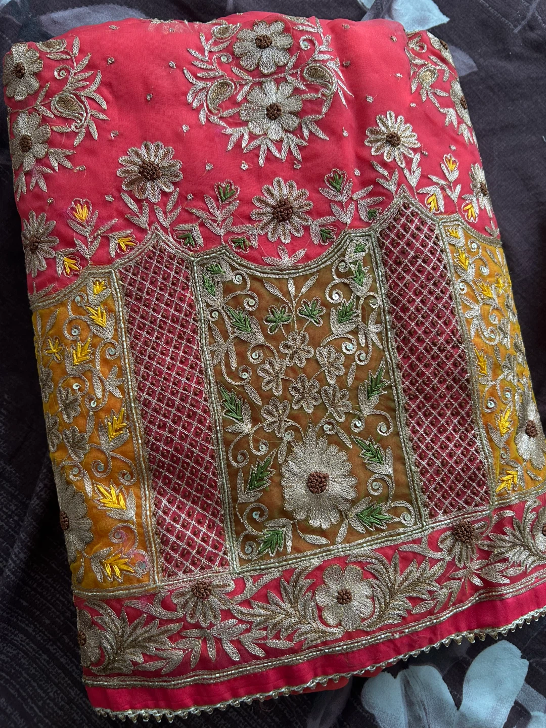 Unstitched Embroidered Pink Kameez Set - photo 2