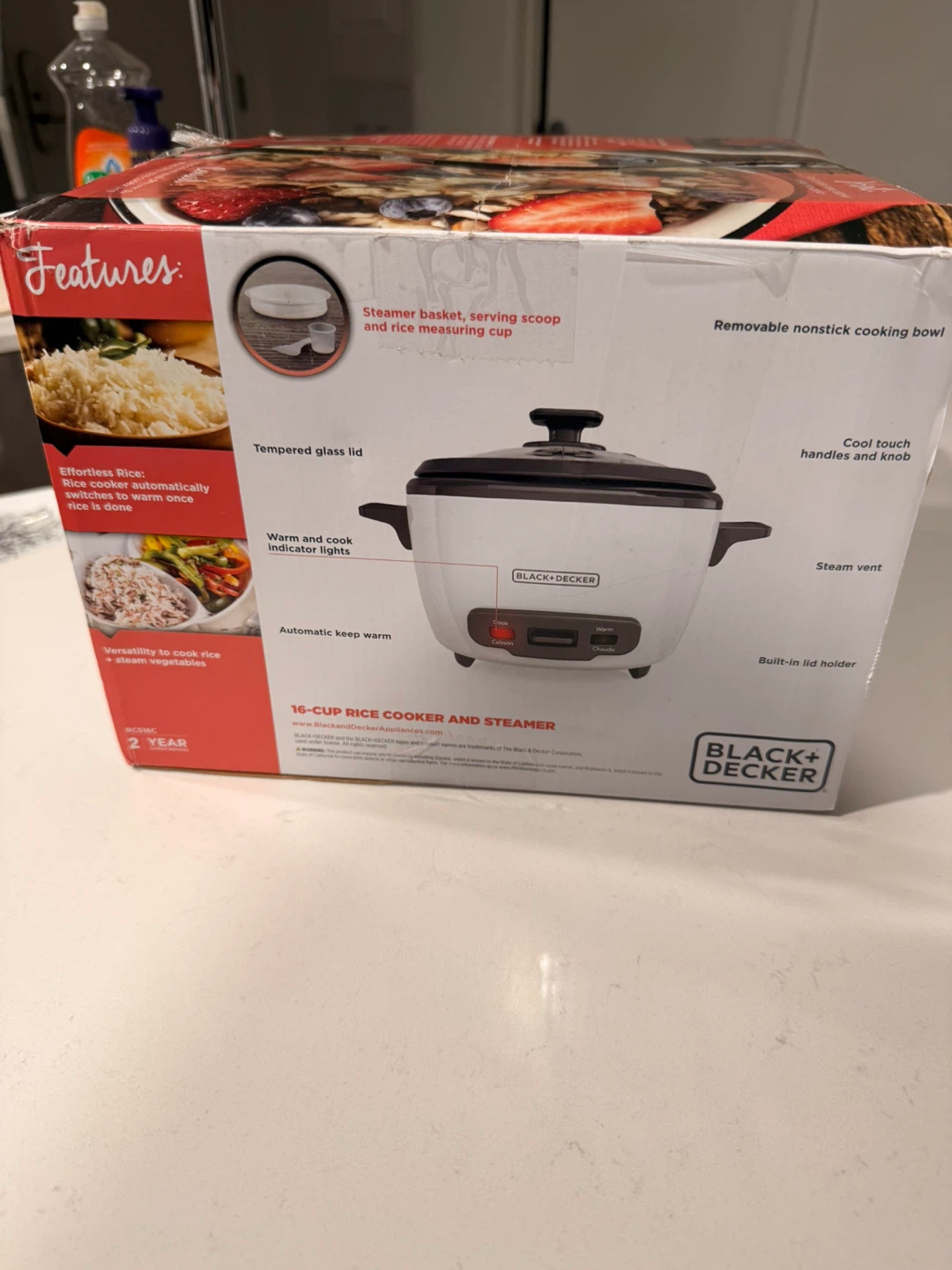 Black+Decker 16-Cup Rice Cooker and Steamer - photo 2