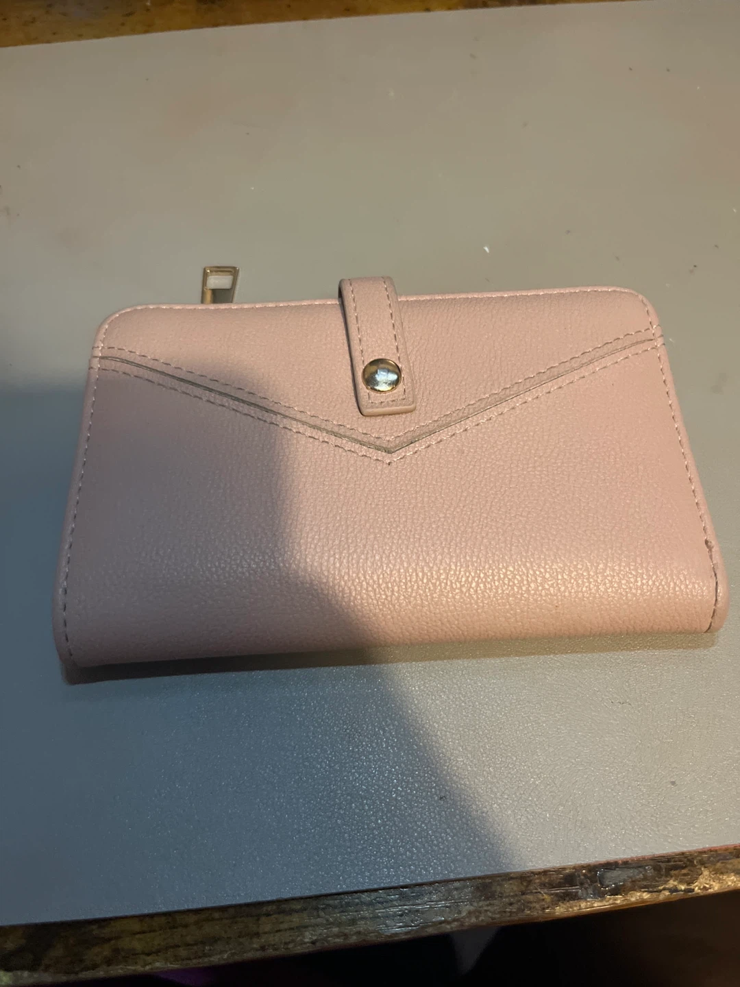 Pink Bifold Wallet with Snap Closure