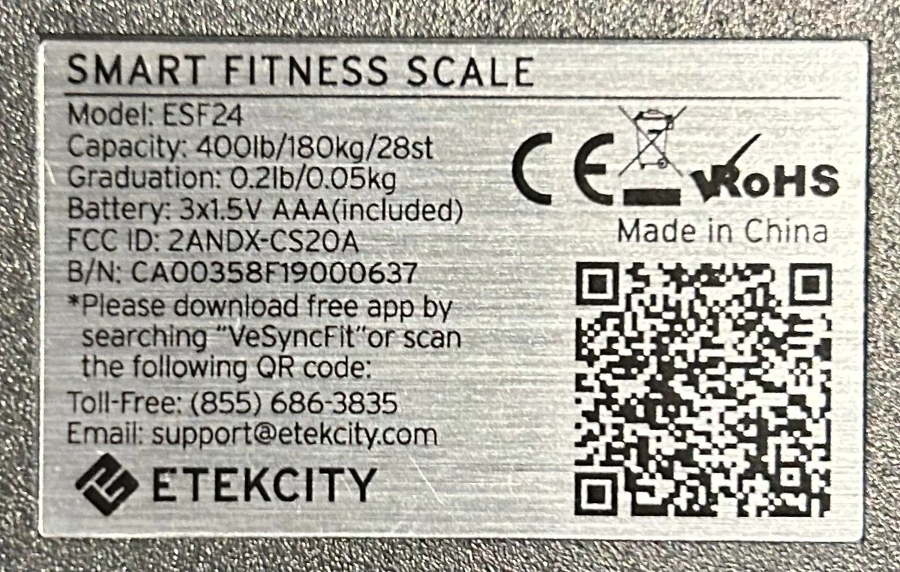 Etekcity Smart Fitness Scale - photo 3