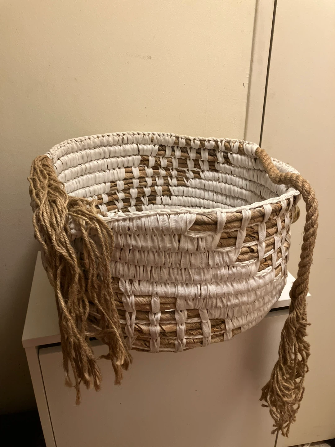 Woven Storage Basket with Rope Handles-Free Tray-16” Diameter - photo 2