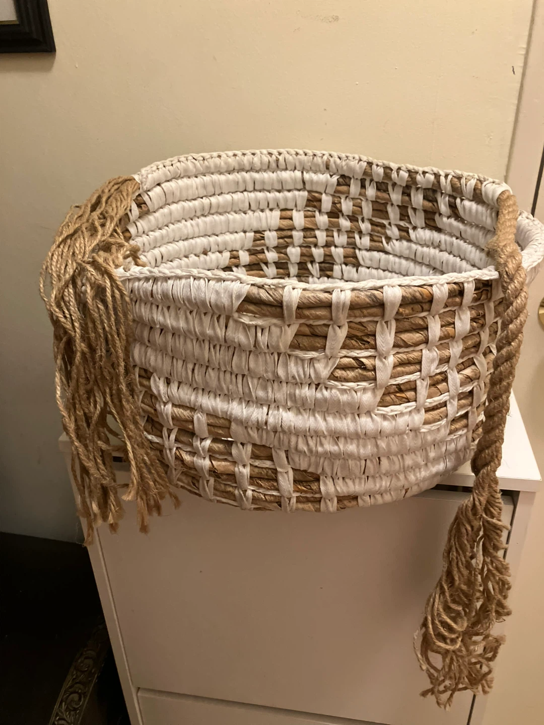 Woven Storage Basket with Rope Handles-Free Tray-16” Diameter - photo 3