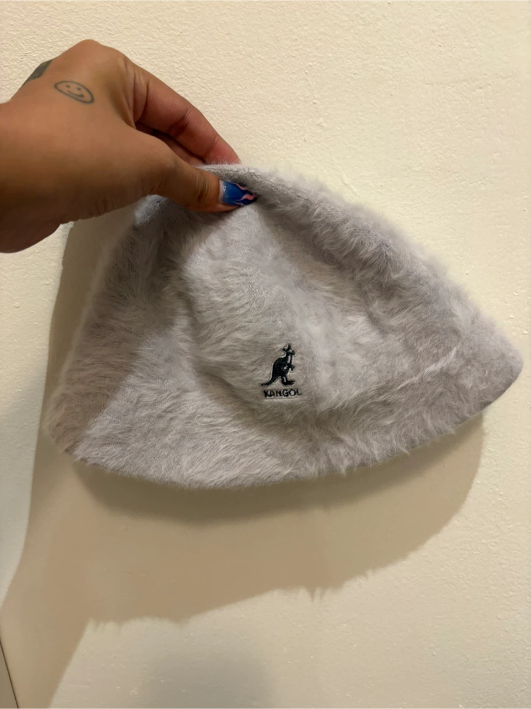 Kangol Fuzzy Bucket Hat - Light Grey - Small