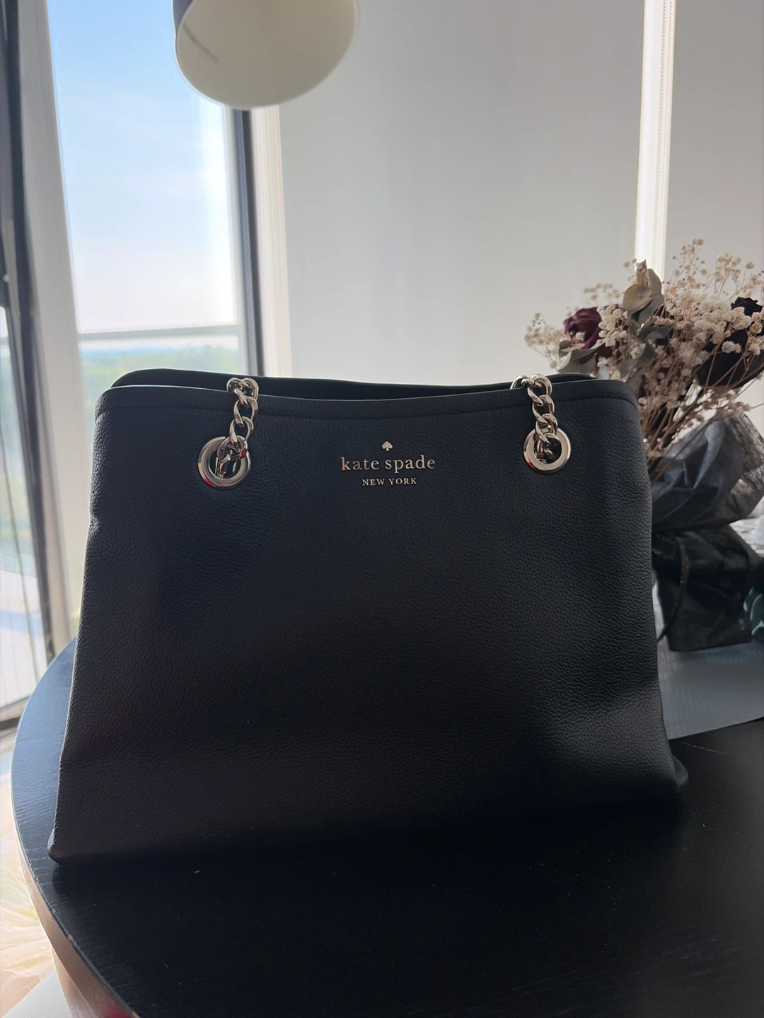 Kate Spade Black Leather Tote Bag