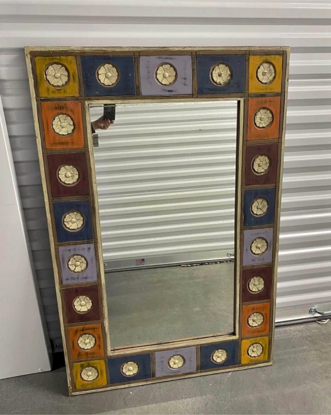 VTG Pier 1 Imports Multicolor Patchwork Mirror - photo 2
