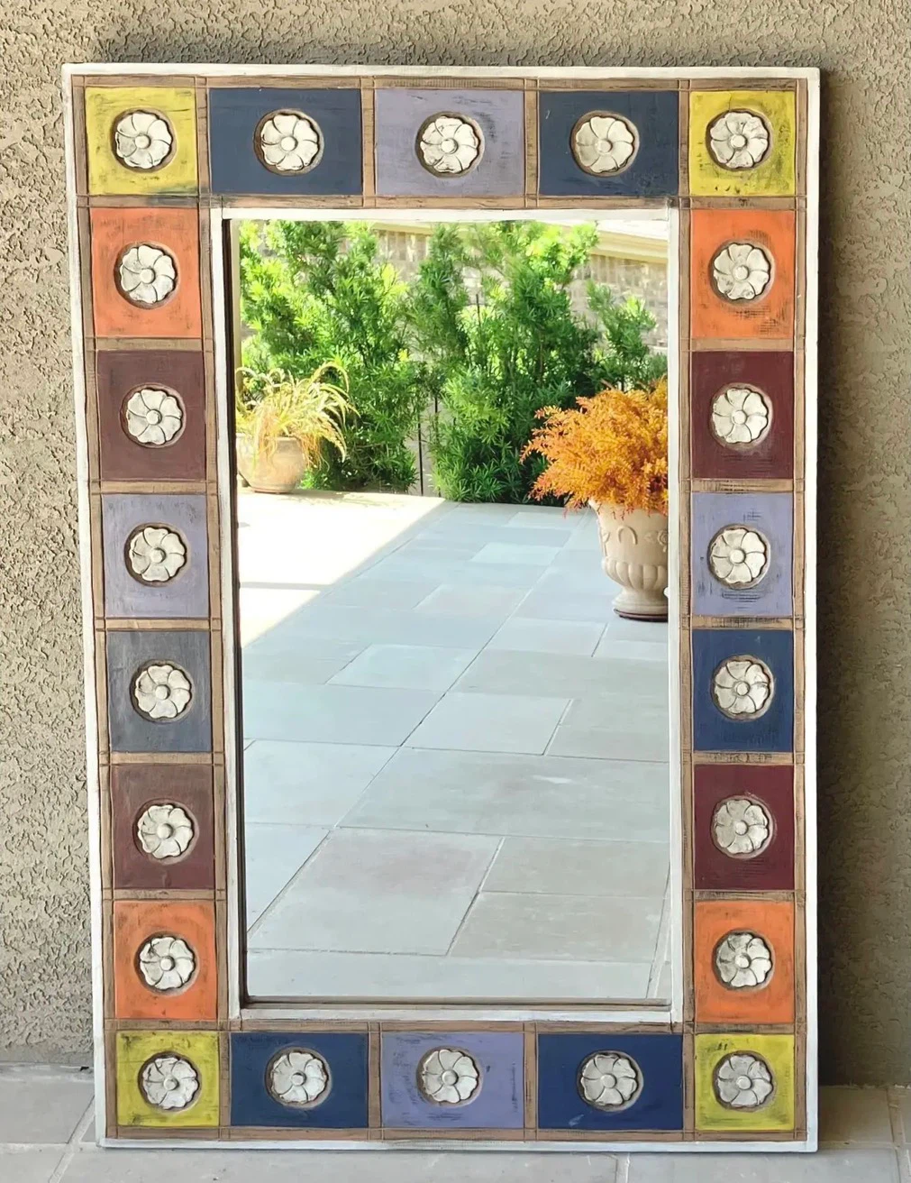 VTG Pier 1 Imports Multicolor Patchwork Mirror - photo 3