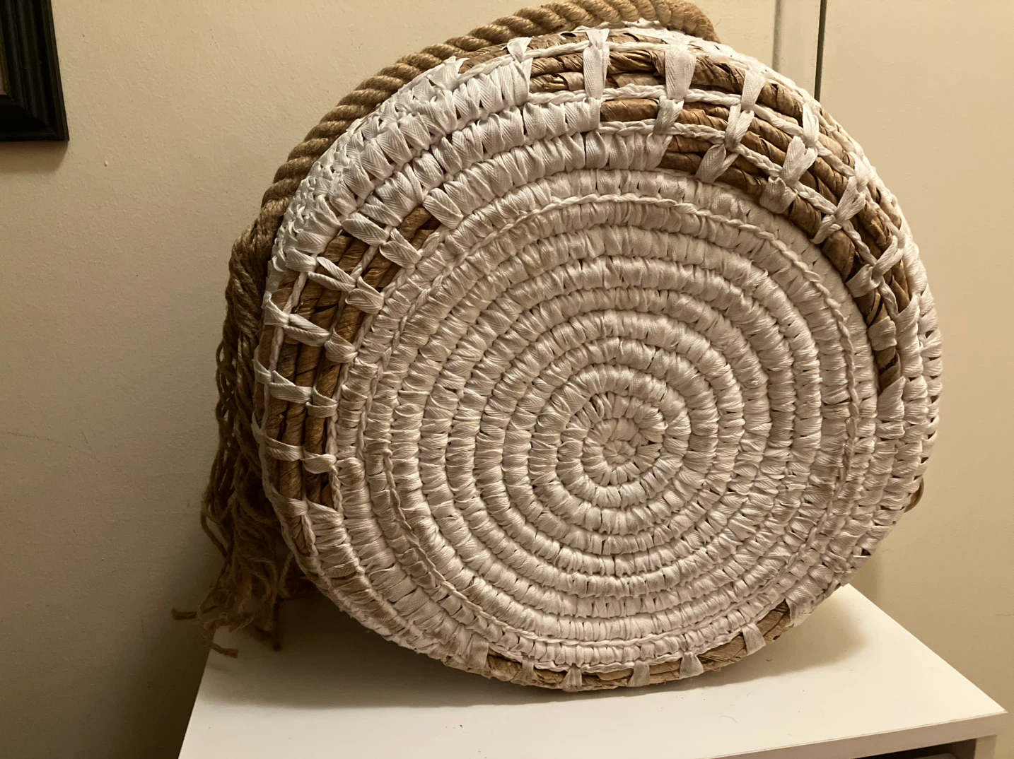 Woven Storage Basket with Rope Handles-Free Tray-16” Diameter - photo 5