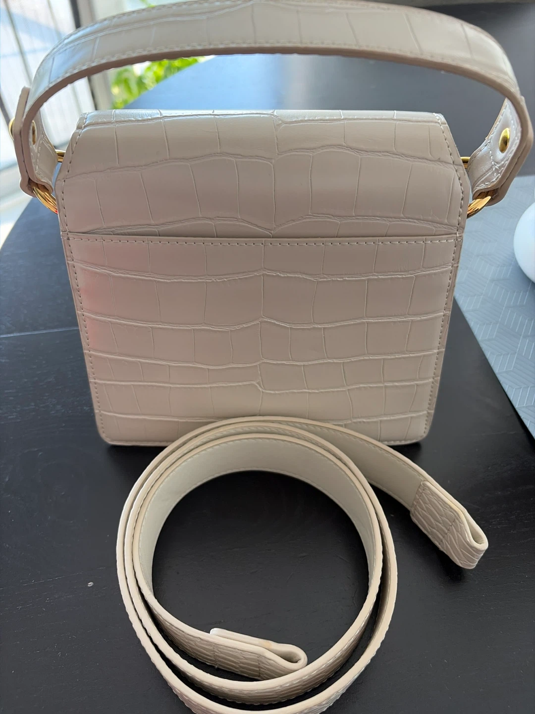 JW PEI Cream Croc Embossed Mini Tote Bag with Strap - photo 3