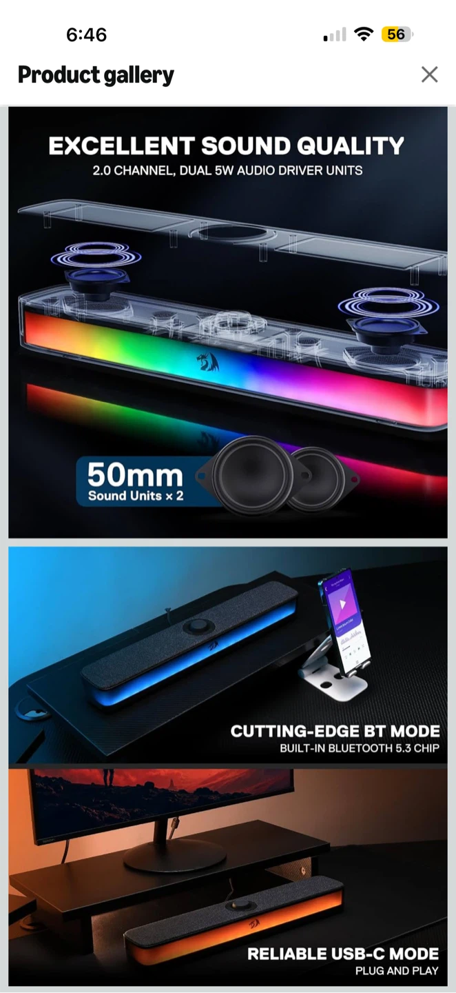Redragon GS560 RGB Soundbar - photo 3