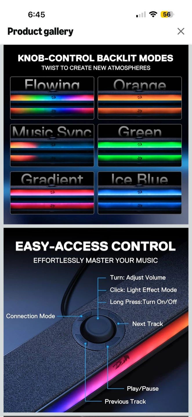 Redragon GS560 RGB Soundbar - photo 4