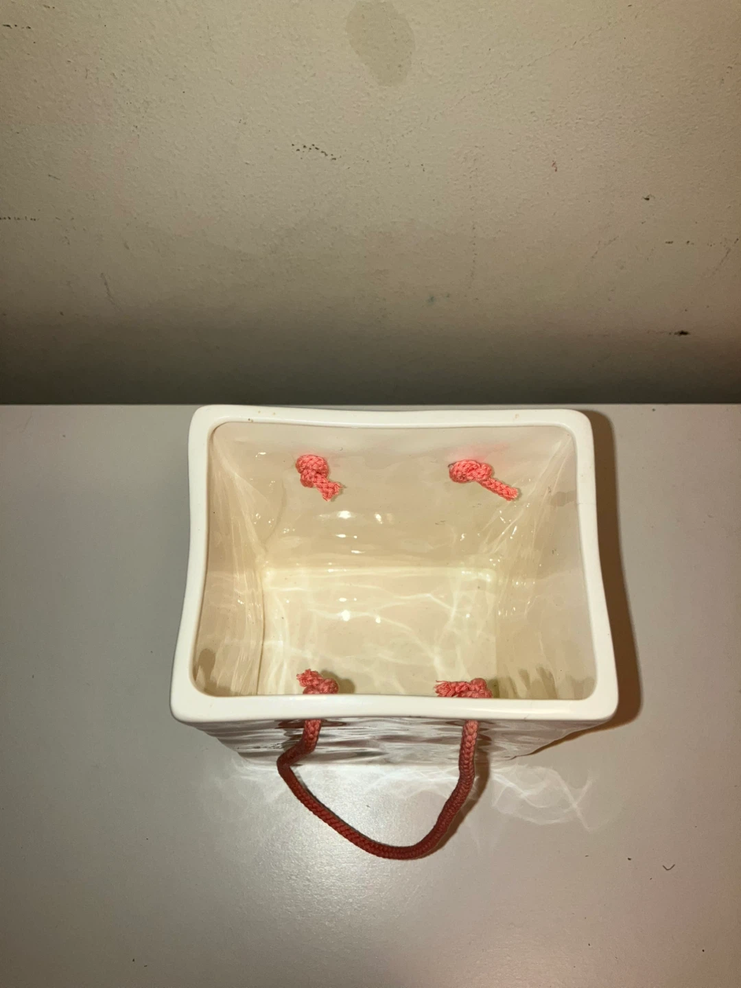 Vintage FTDA Ceramic Gift Bag Vase Made in Japan-4”x3”x6” - photo 2
