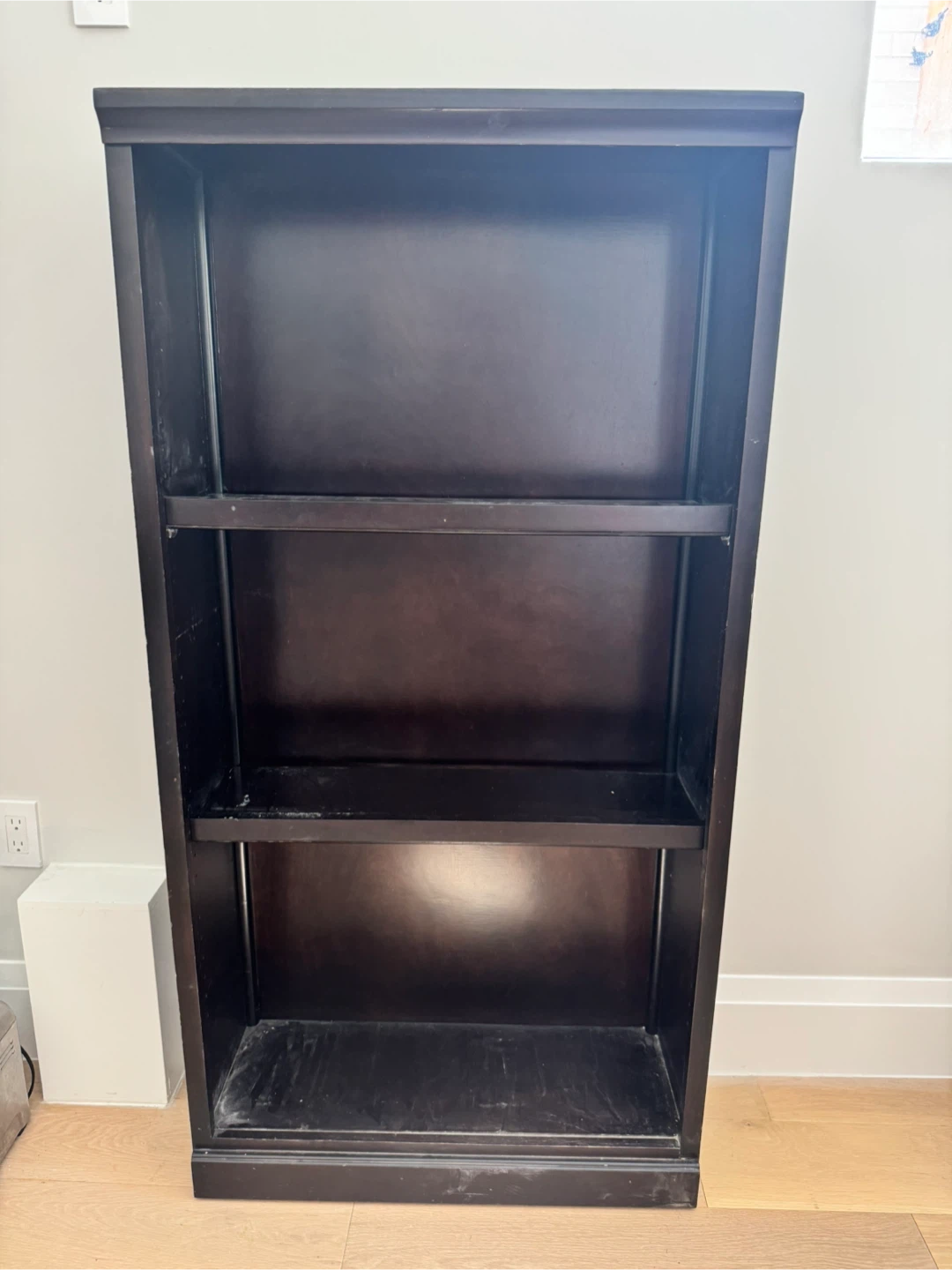 Dark Brown 3-Shelf Bookshelf