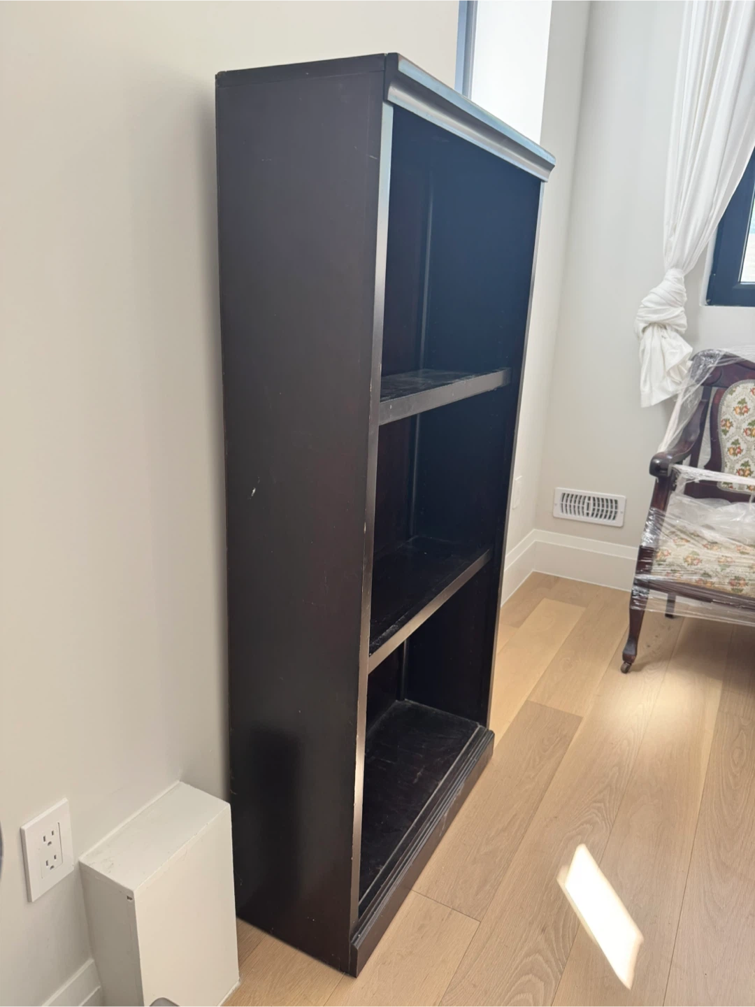 Dark Brown 3-Shelf Bookshelf - photo 2