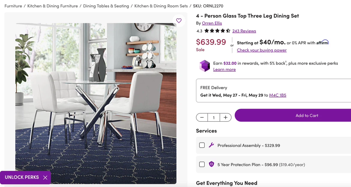 4-Person Glass Top Dining Set with White Chairs - photo 5