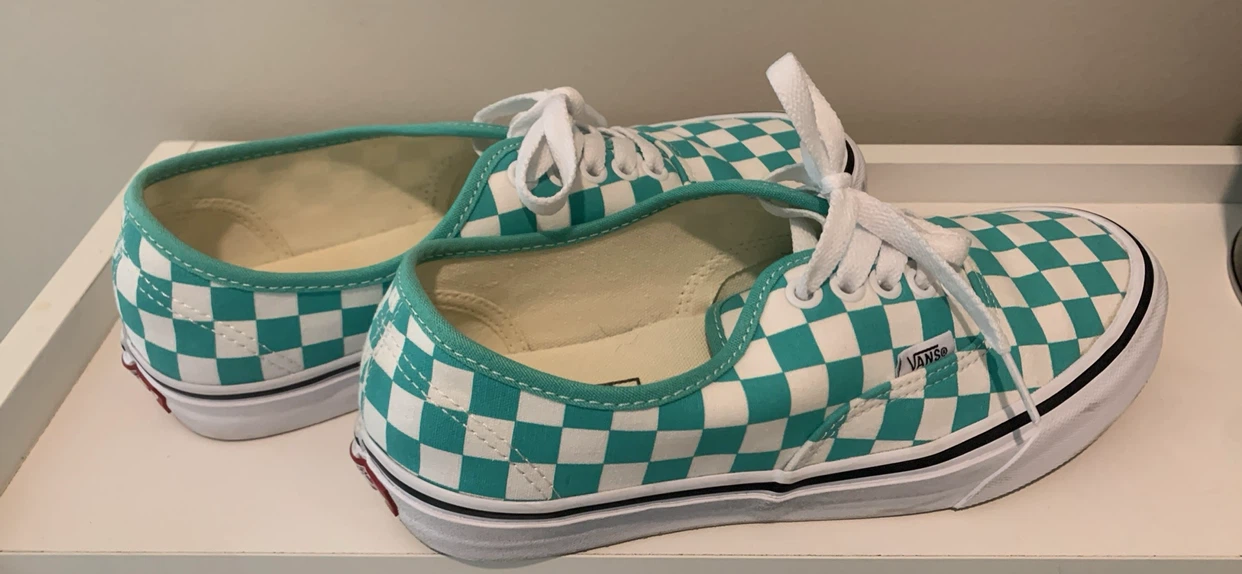Vans Authentic Checkerboard Teal Shoes - photo 4