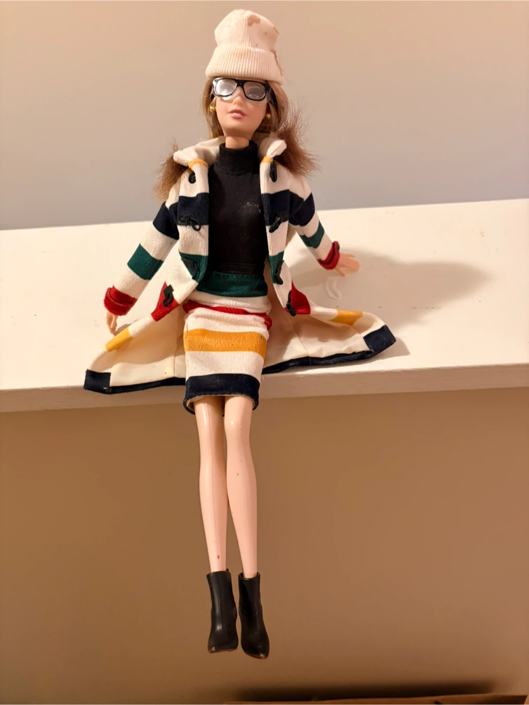 Fashion Doll with Striped Outfit and Accessories