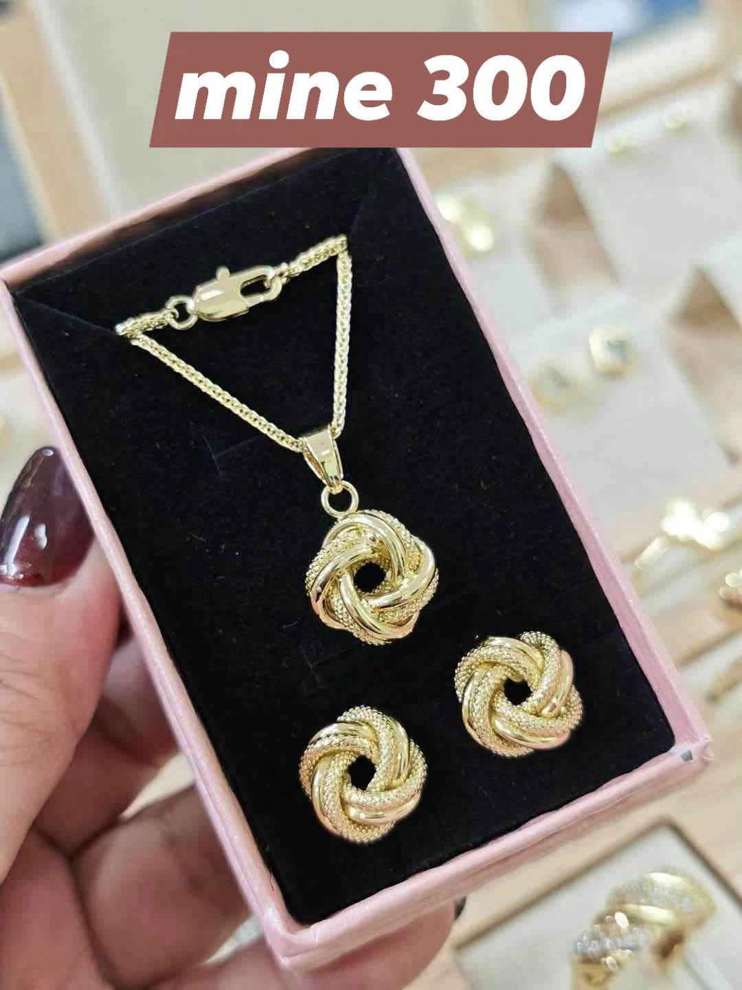 Gold-tone Necklace and Earrings Set