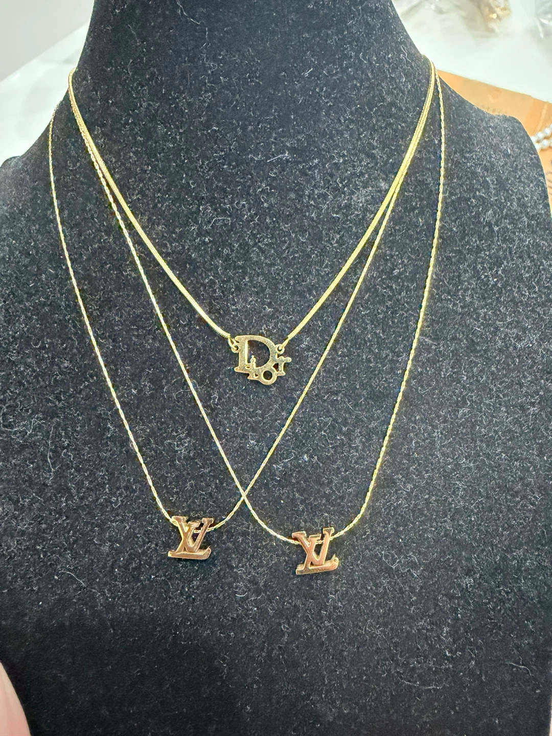 Gold Clover Necklace and Earring Set
