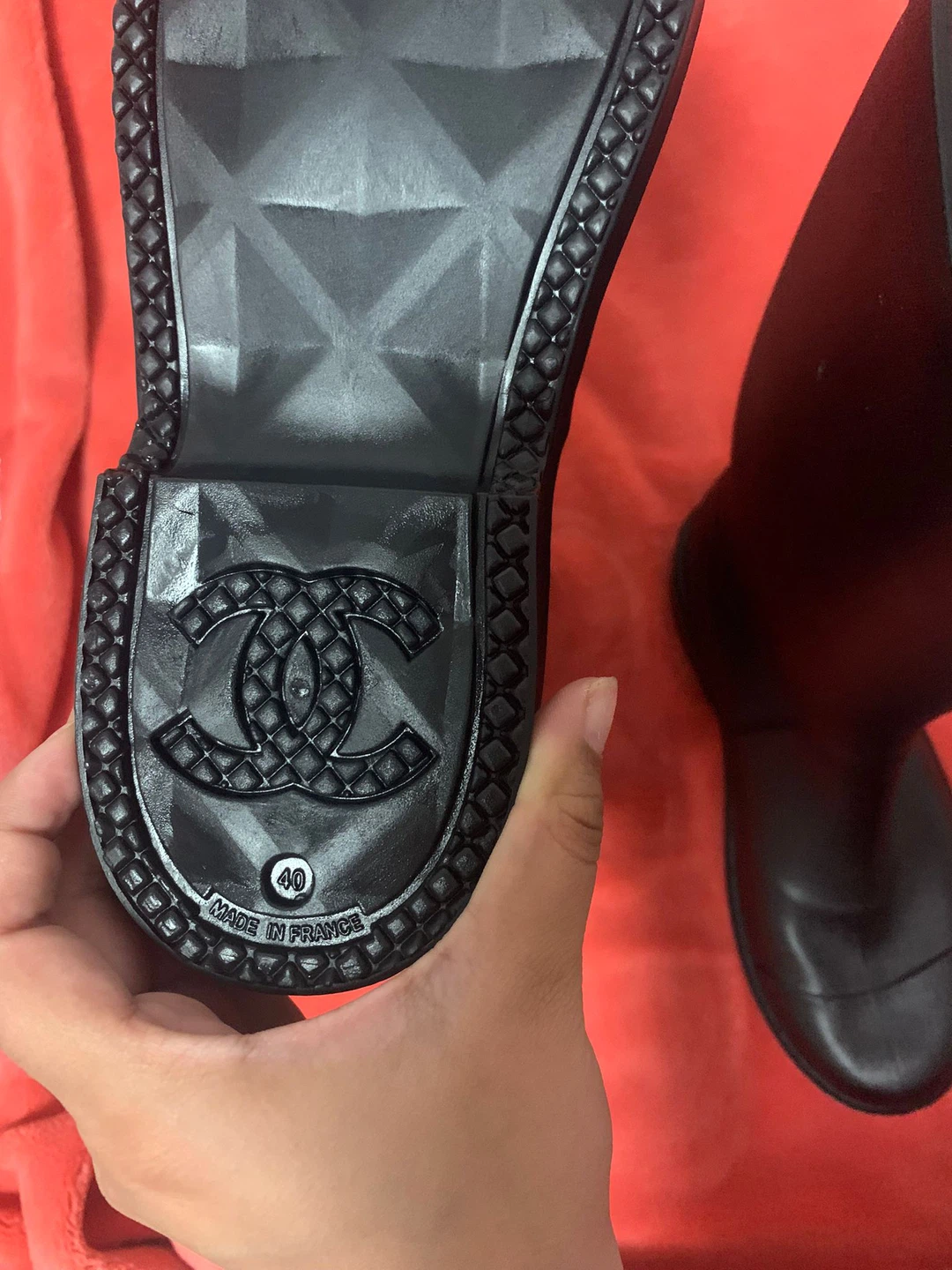 Chanel Black Rubber Rain Boots - photo 4