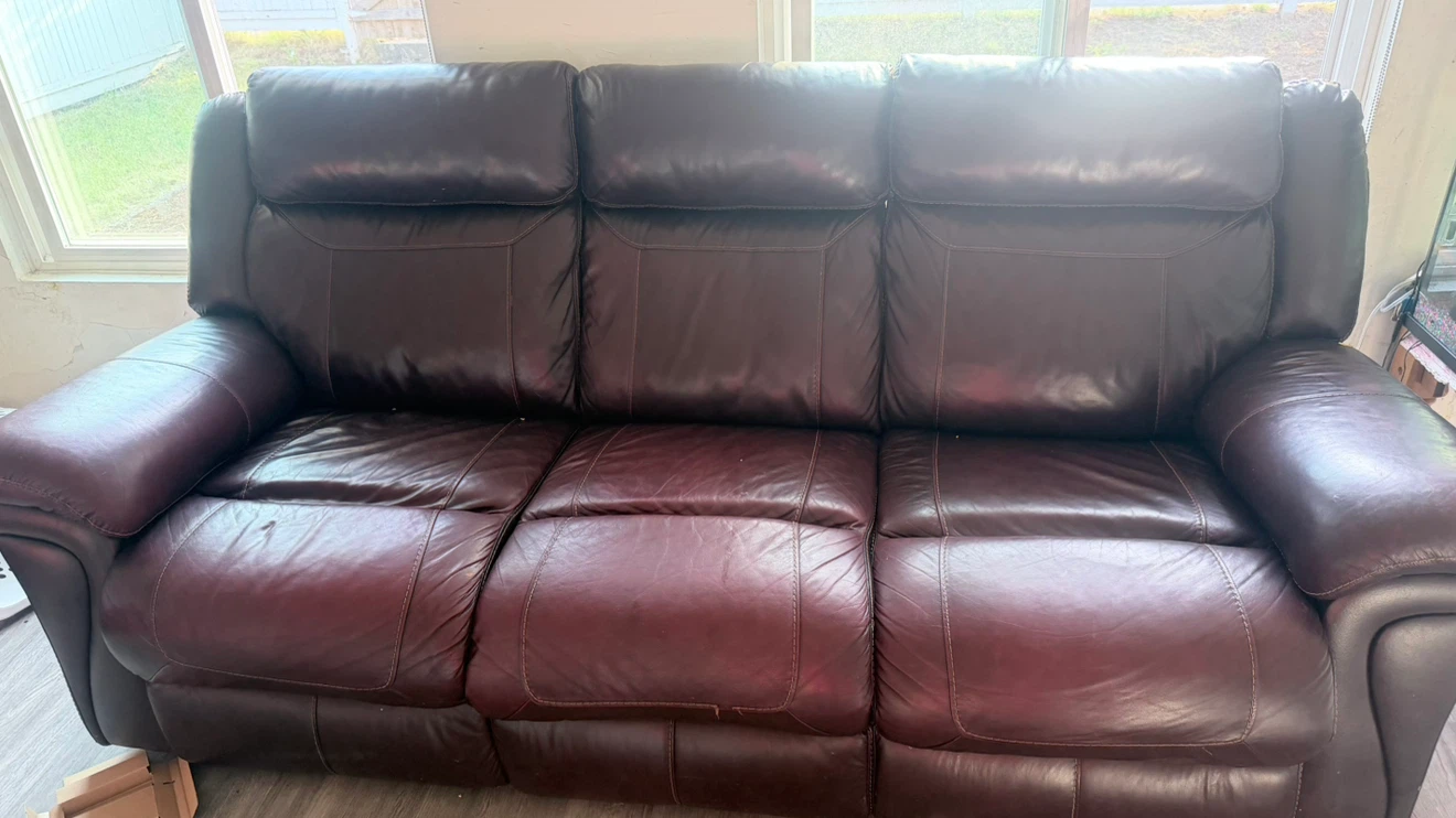 3-Seater Leather Recliner Sofa