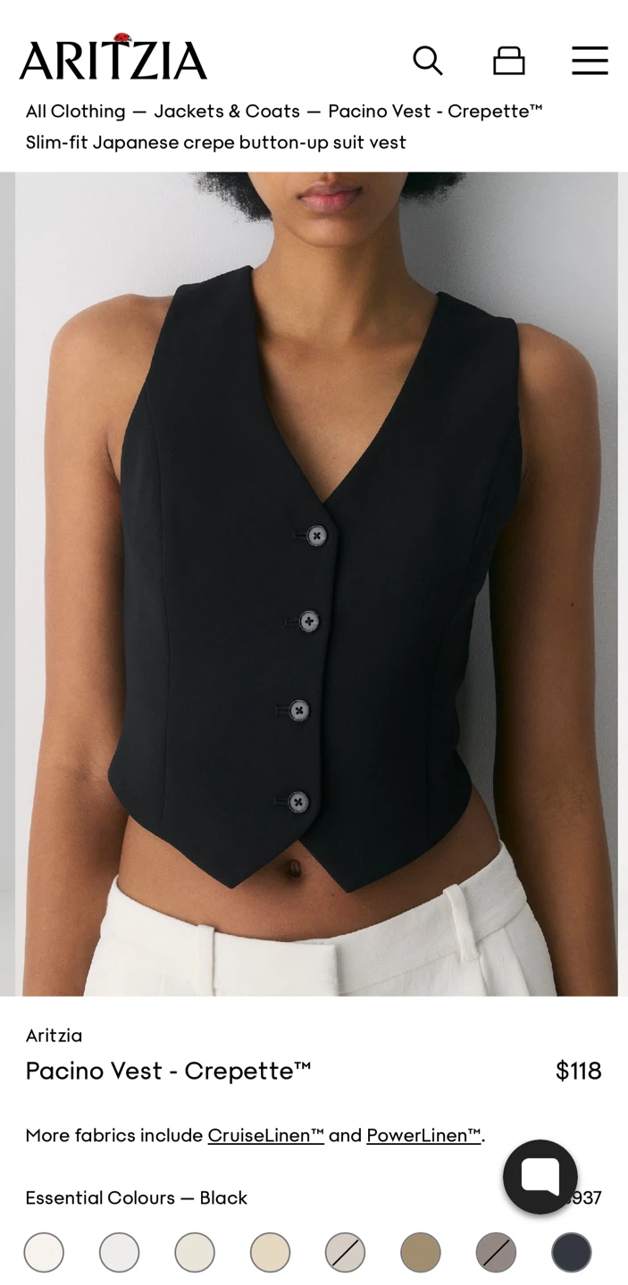 Wilfred Black Vest