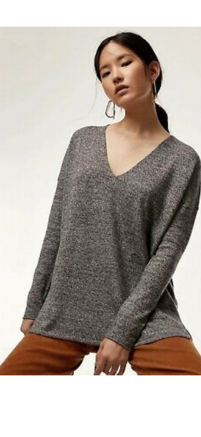 BABATON Grey V-Neck Sweater