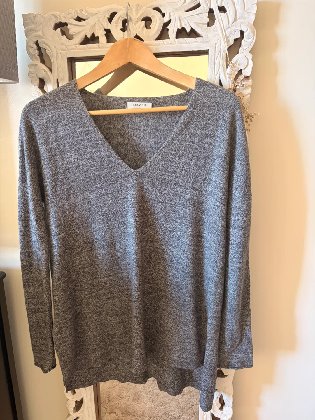 BABATON Grey V-Neck Sweater - photo 2