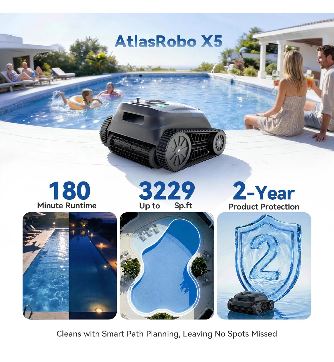 Pondee X5 Pool Vacuum Robot Wall & Waterline Cleaner - photo 2