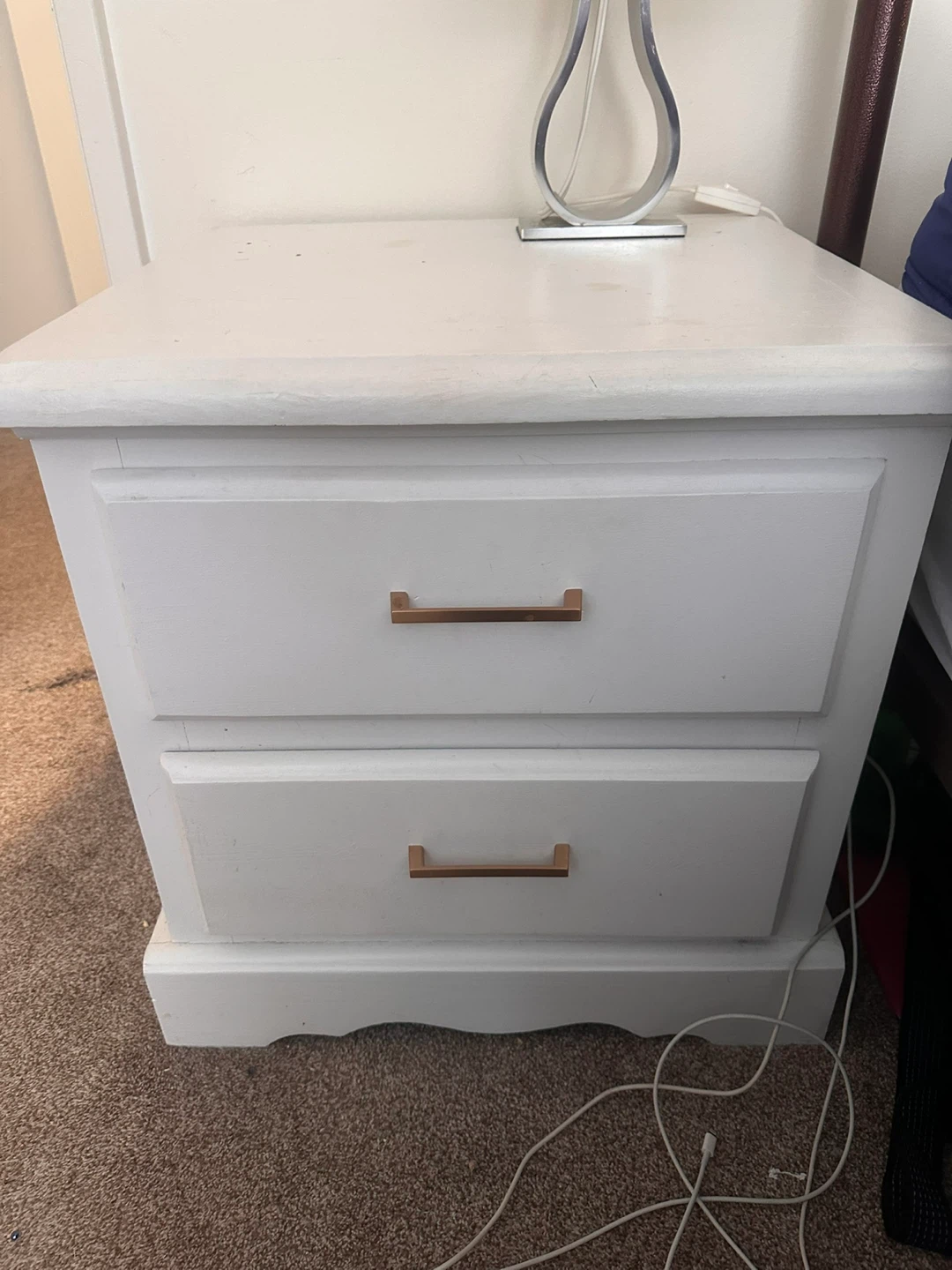 White Two-Drawer Nightstand