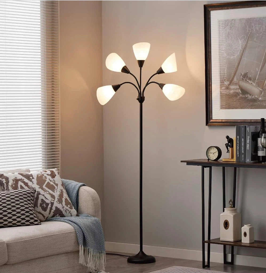 5-Light Floor Lamp - Black (Set of 2) - photo 2