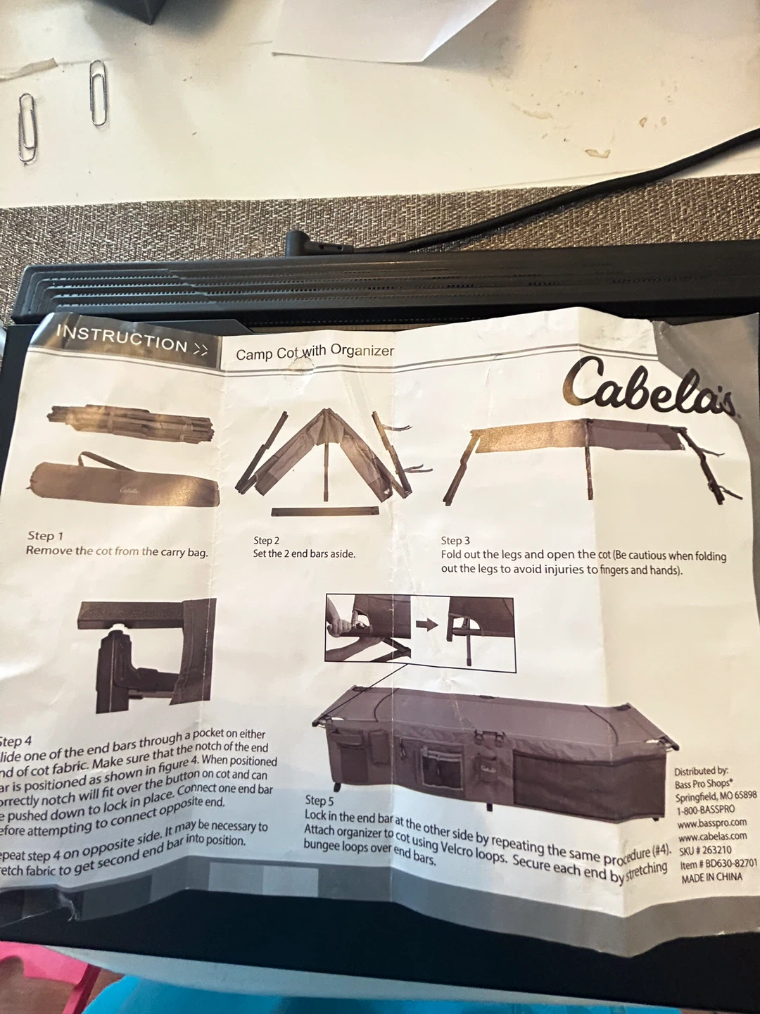 Cabela Camp Cot with Attachable Organizer - photo 3