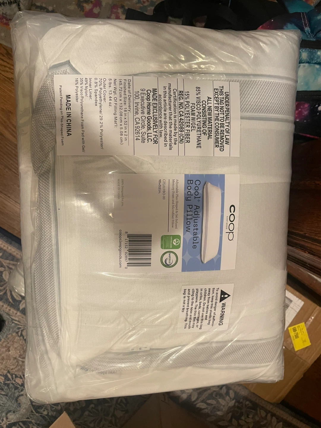 Coop Cool Adjustable Body Pillow