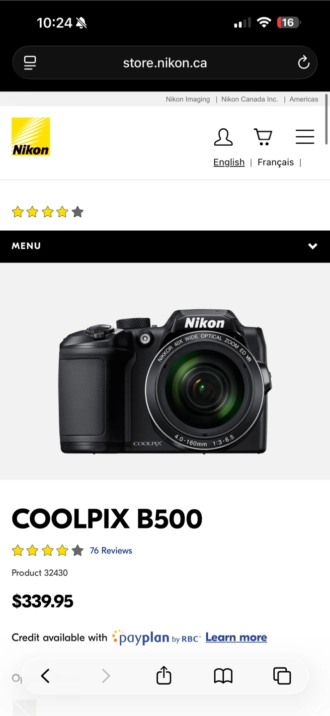 Nikon COOLPIX B500 Digital Camera
