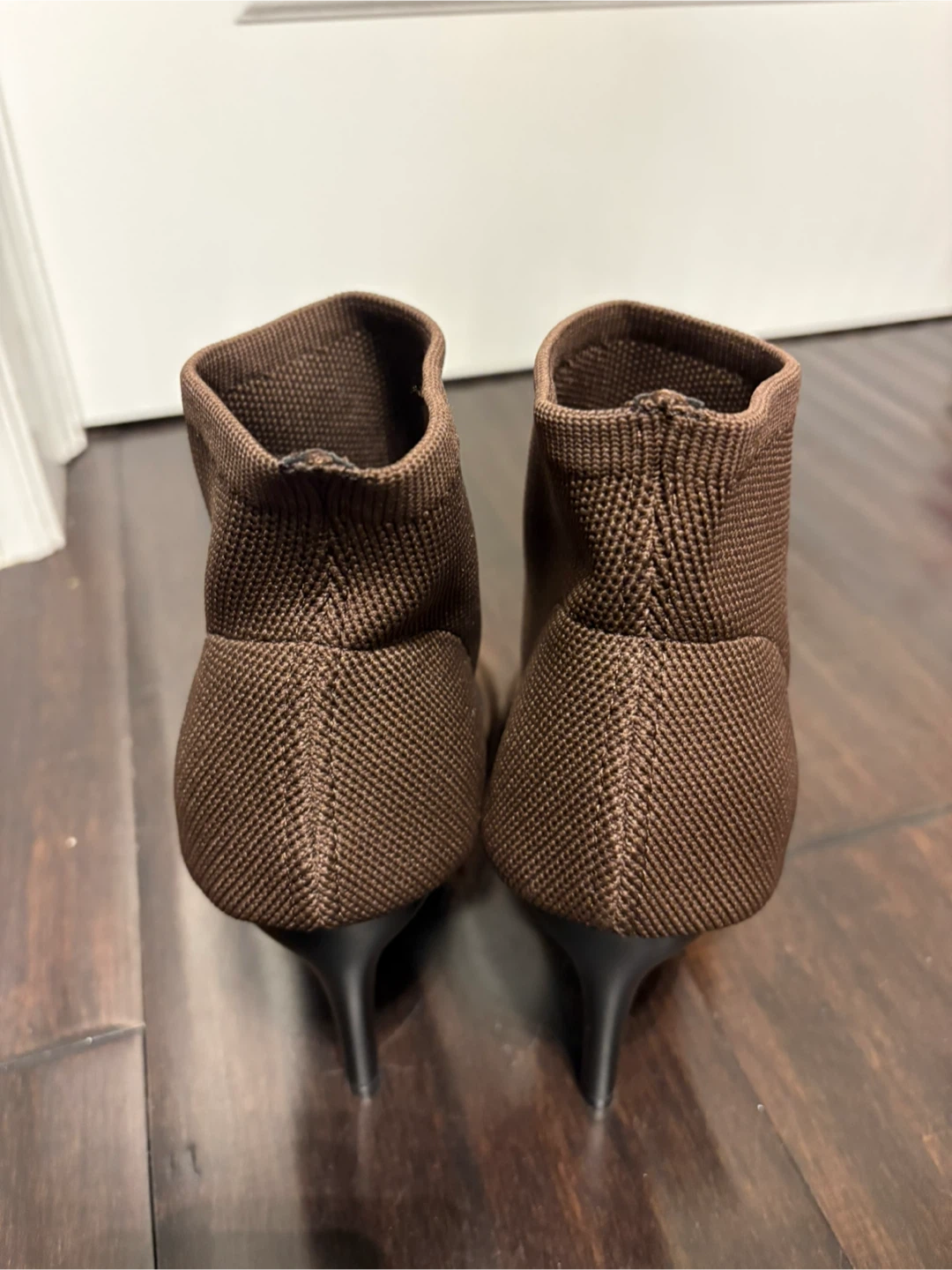 Brown Knit Ankle Strap Heels - photo 3
