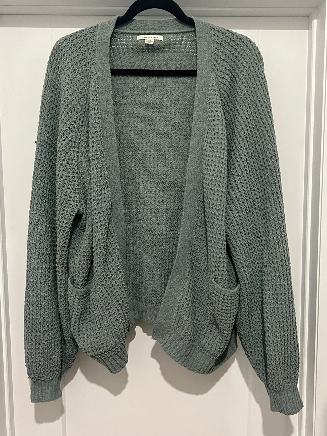 American Eagle Green Waffle Knit Cardigan - photo 2