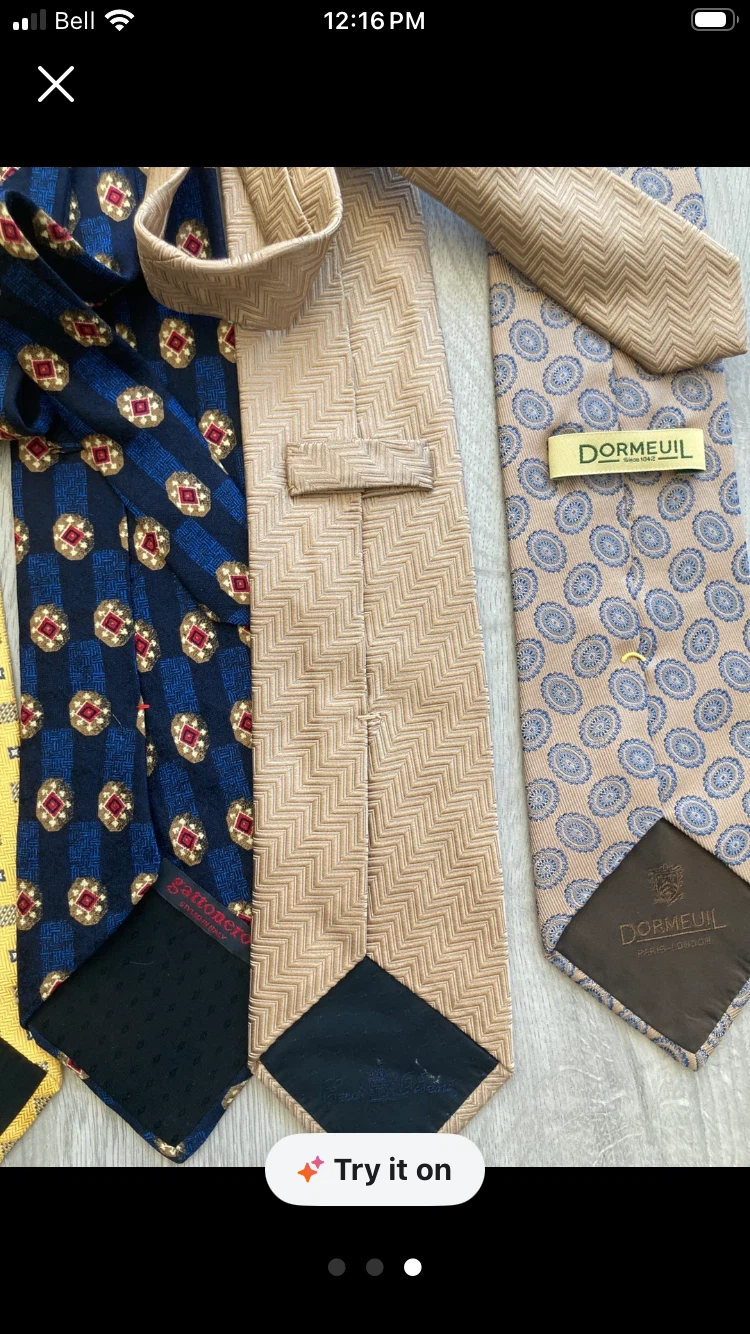 Lot of 6 Men's Silk Ties TOM!! - photo 3