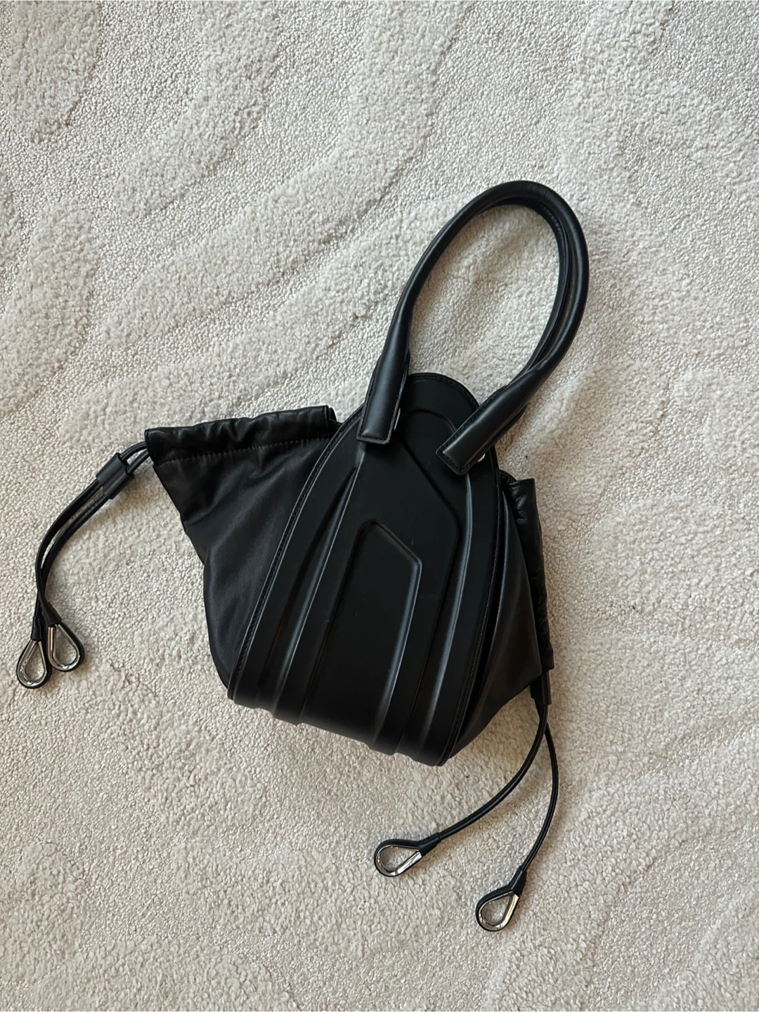 Diesel Black 1DR-Fold XS-Oval Logo Handbag